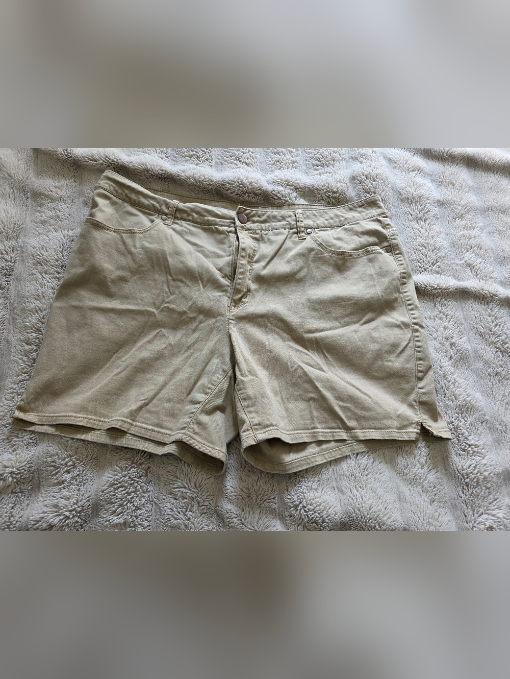 Faded Glory Beige/Tan Women's Cotton Blend Shorts